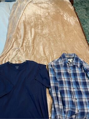 2. Men’s Blue Shirts. Size Medium NWOT!
